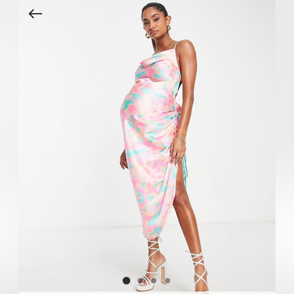 Satin Maternity Slip Dress
